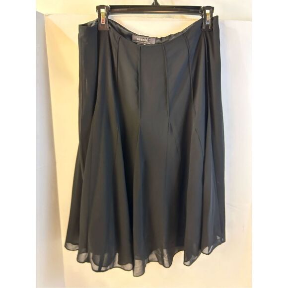 George  Mark Eisen black flowing skirt size 12 business casual rn#58011 - Picture 1 of 9